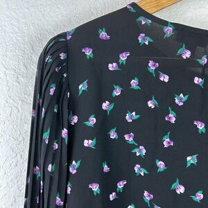 JCREW Pleated Balloon Sleeve Floral Top Size L